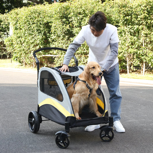 Pet Jogger Wagon Foldable Animal Carrier Load Up To 55kg