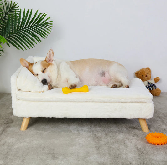 Elevated Pet Bed Solid Wood Leg Sofa for Indoor