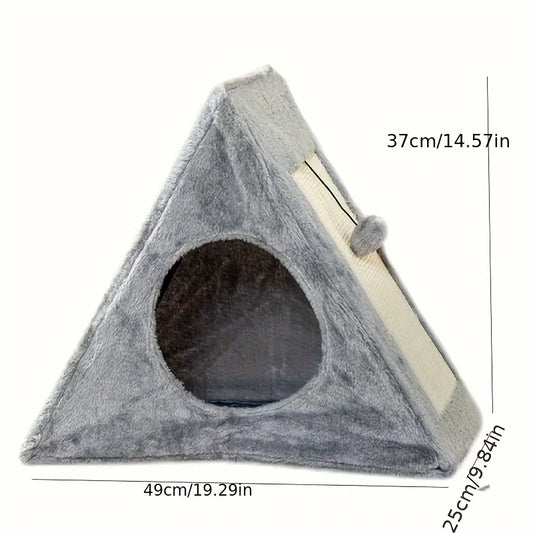 For cats under 15 pounds ,bed with plush toy ball cat scratching board