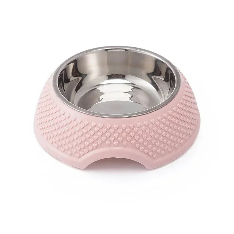 Dog Feeding /Drinking Dish Stainless Steel, Cat Bowls With Heart-Shaped Pattern
