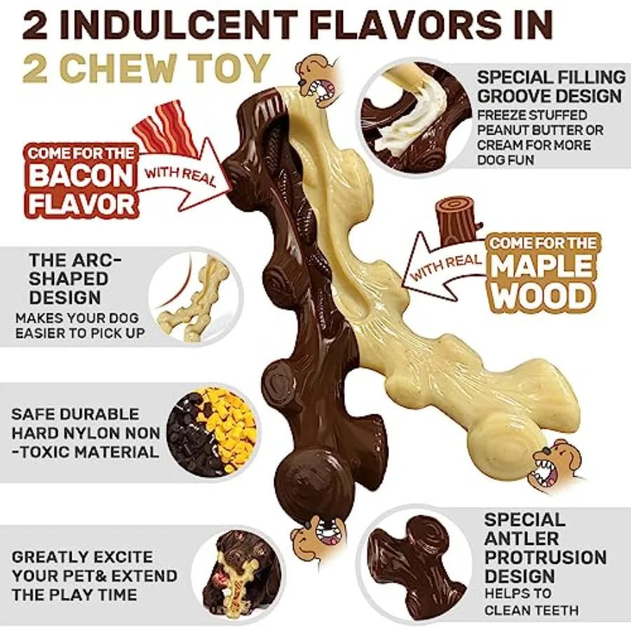 2 Pack Durable Dog Chew Toys Designed for Aggressive Chewers