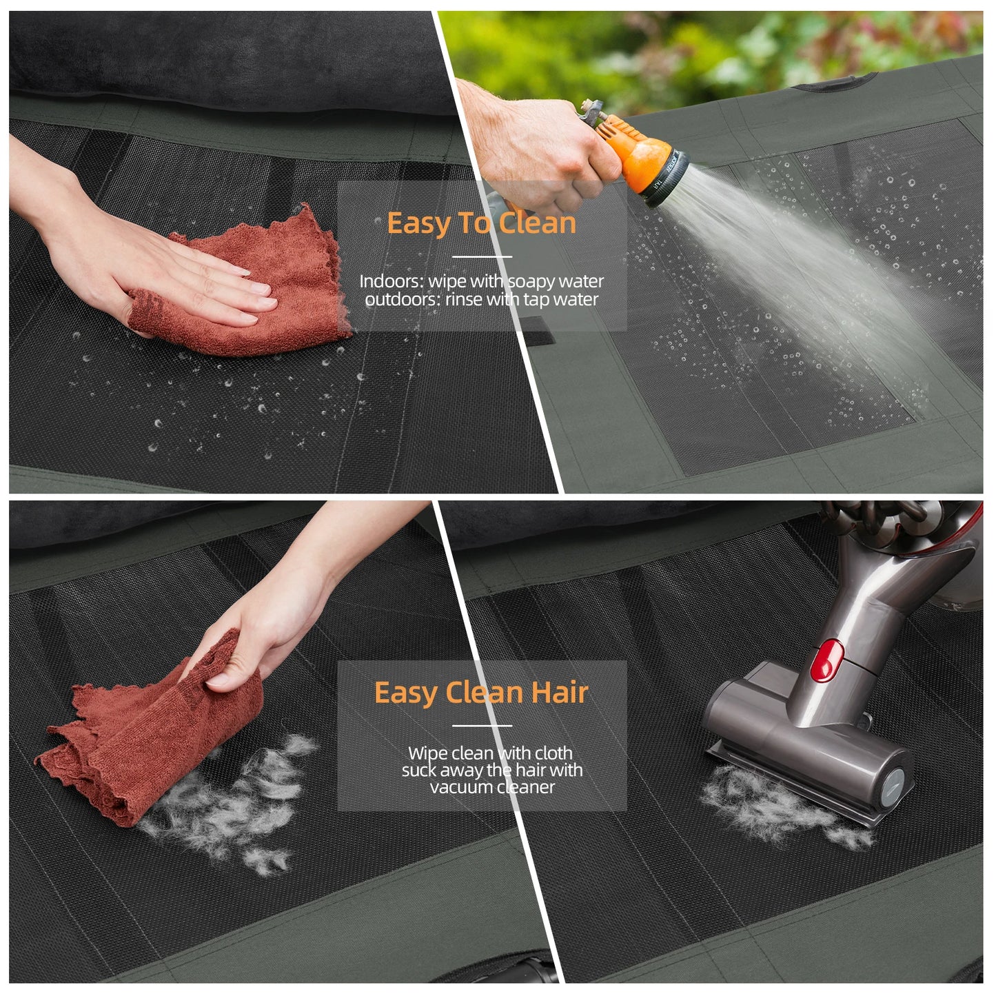 Elevated Pet Lounger Bed, with Detachable Bolster, L XL 2XL