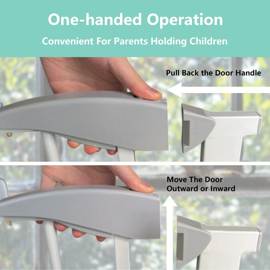 Indoor Wide Pressure Mounted Safety Gate Easy Walk Through , White