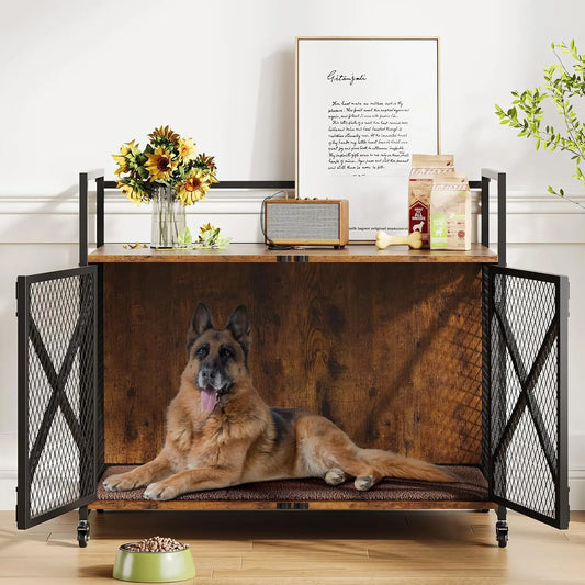 Heavy Duty Indoor Decorative End Table With Lockable Wheels For Dogs