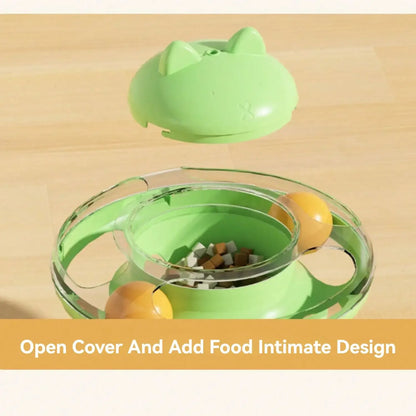 Indoor Cat, Toy Feeder 360° Rotating  Food Dispenser Feeder