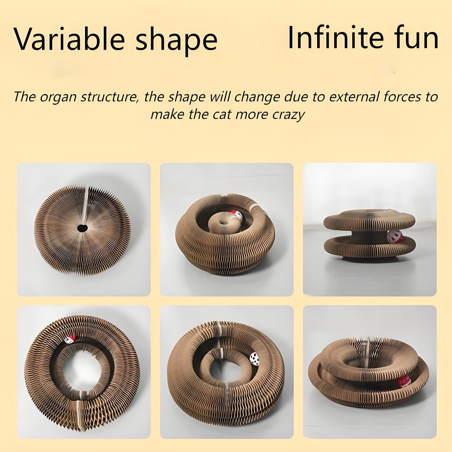 Corrugated Paper Toy, Durable Scratch Pad for Cats, with bell