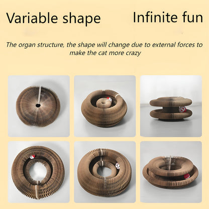 Corrugated Paper Toy, Durable Scratch Pad for Cats, with bell