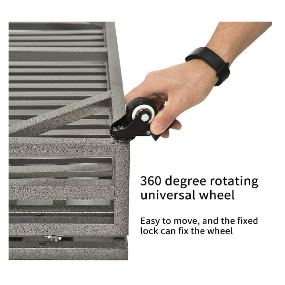 52" Heavy Duty  Large Dog Strong Metal Dog Kennel, 4 Lockable Wheels