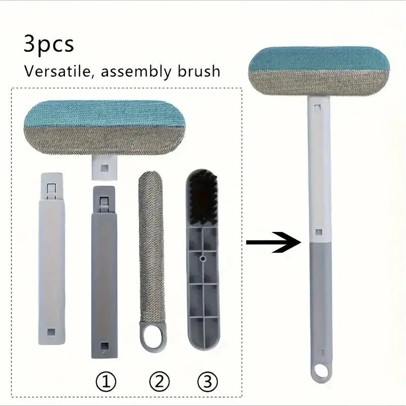 Ergonomic Long-Handle Pet Brush Nylon Bristles, Gentle Massage, Easy Clean, Durable