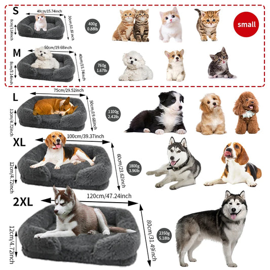 Thickened orthopedic dog bed for large dogs, easy to remove and wash plush cover