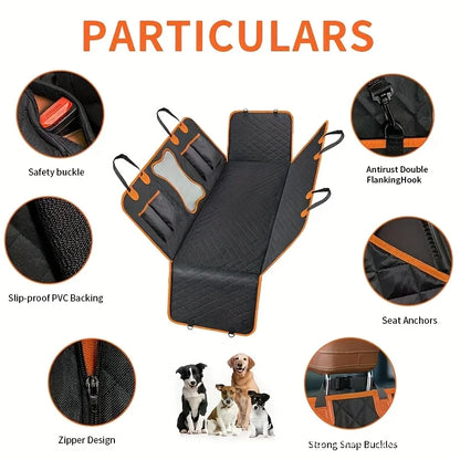 Heavy Duty Back Seat Waterproof Pet Hammock Cover for Cars,