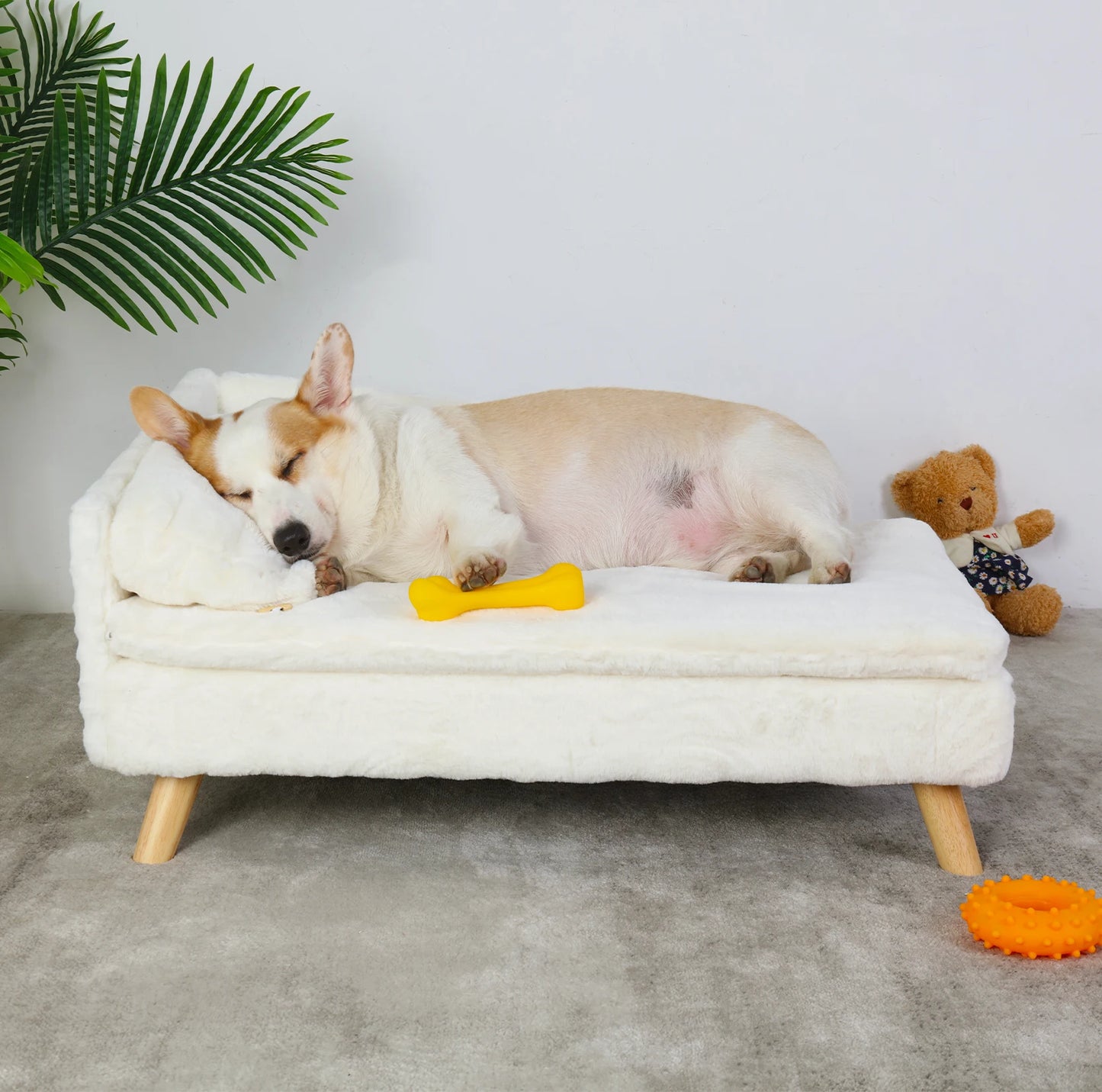 Elevated Pet Bed Solid Wood Leg Sofa for Indoor
