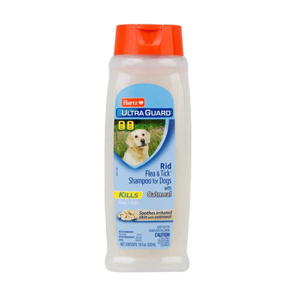 UltraGuard Flea Tick 3 Pack 18oz Oatmeal Shampoo Cleansing Formula Soothe Dry Skin, Vanilla Scent