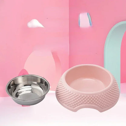 Dog Feeding /Drinking Dish Stainless Steel,  Cat Bowls With Heart-Shaped Pattern