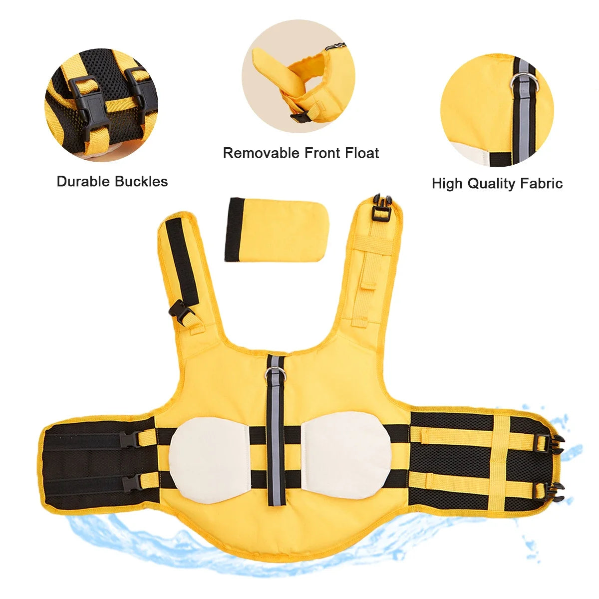 Reflective Adjustable Dog Flotation Swim Vest , Surfing Safety Vest