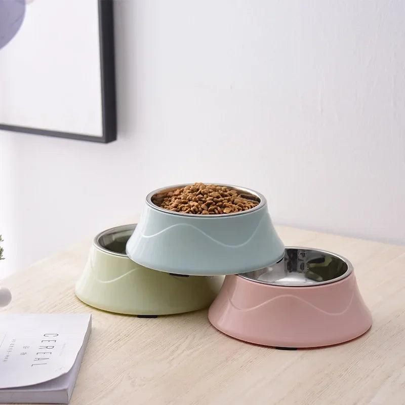 Pet Feeding/Water Dishes Non-slip Base Stainless Steel