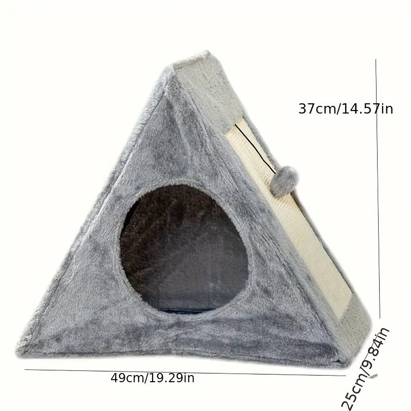 For cats under 15 pounds ,bed with plush toy ball cat scratching board