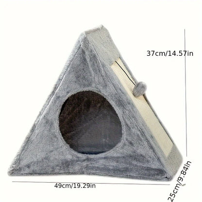 For cats under 15 pounds ,bed with plush toy ball cat scratching board