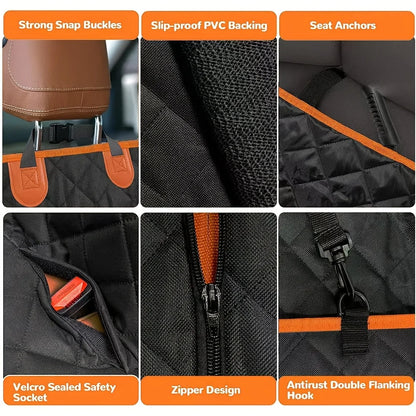 Heavy Duty Back Seat Waterproof Pet Hammock Cover for Cars,
