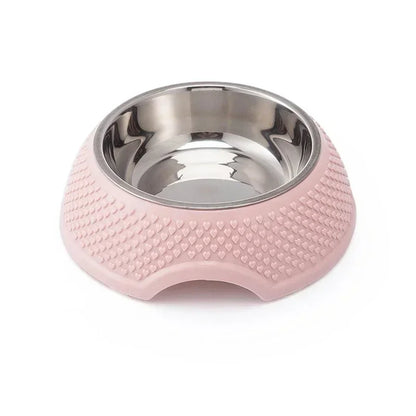 Dog Feeding /Drinking Dish Stainless Steel,  Cat Bowls With Heart-Shaped Pattern