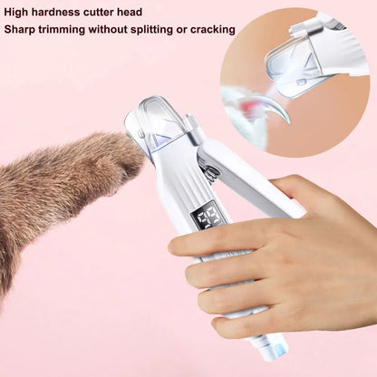 2 in 1 Electric Pet Nail Trimmer Quiet and Low Vibration  LED Lights