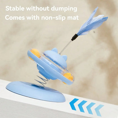 Indoor Cat, Toy Feeder 360° Rotating  Food Dispenser Feeder