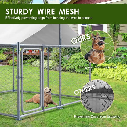 Dog Kennel Enclosure with Roof - Heavy Duty Mesh