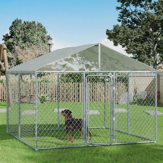 Dog Kennel Enclosure with Roof - Heavy Duty Mesh