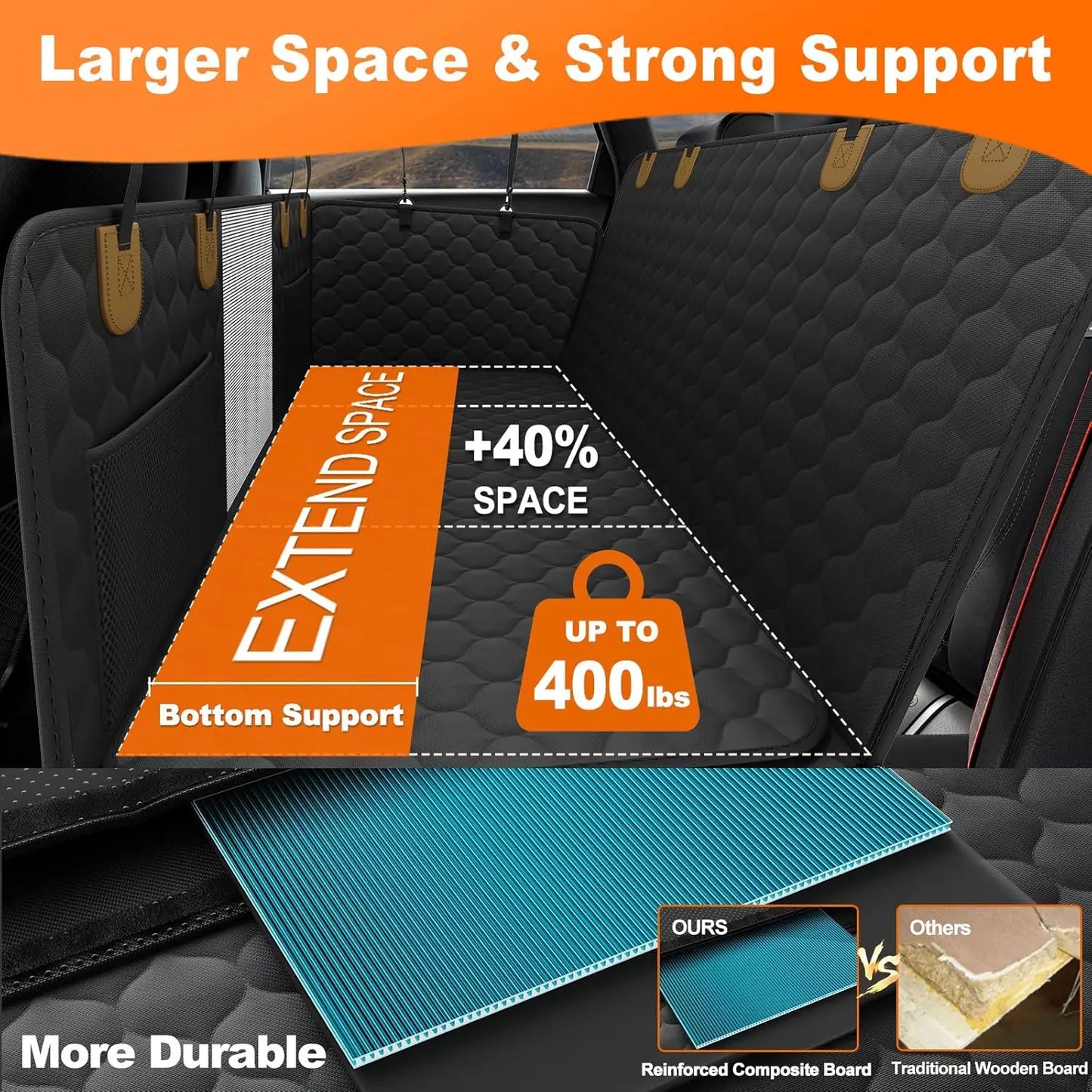 Waterproof Foldable Car Pet Safety Hammock Back Seat Protector