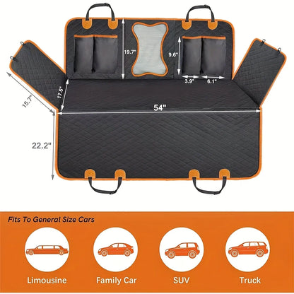 Heavy Duty Back Seat Waterproof Pet Hammock Cover for Cars,