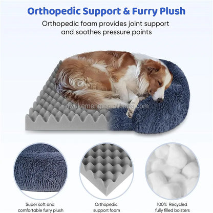 Thickened orthopedic dog bed for large dogs, easy to remove and wash plush cover