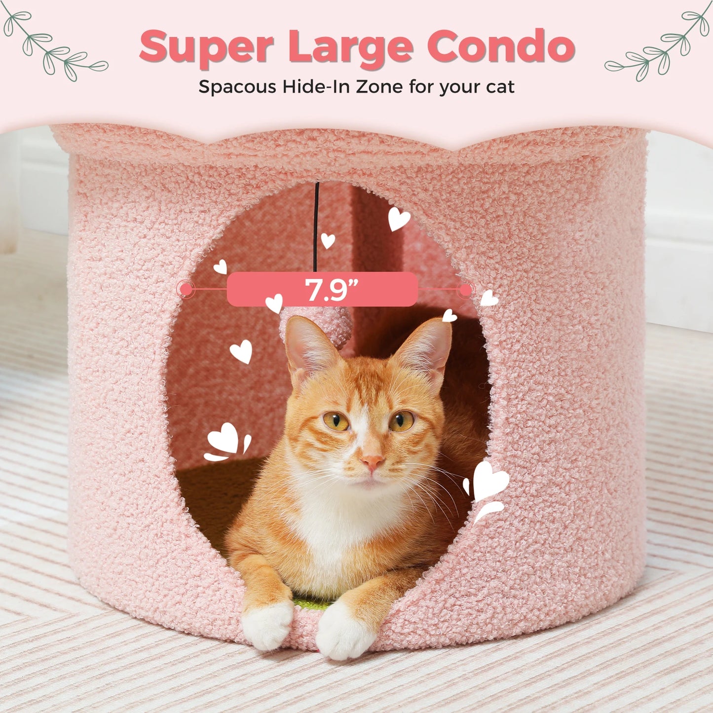 Cute Cat Cave Hideaway, Indoor Cat House Condo