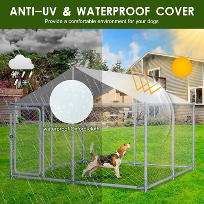 Dog Kennel Enclosure with Roof - Heavy Duty Mesh