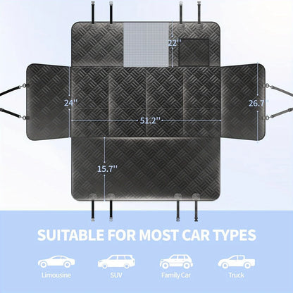 , Hard Bottom Back Seat Extender for Dogs, Holds 400lbs, Scratch-Proof Waterproof