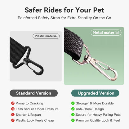 Detachable, Pet Booster Seat with Handles and Safety Belt, Small, Medium Pet