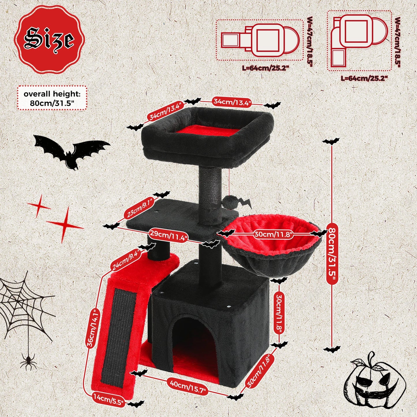 Indoor Cat Scratching Posts, Hammock,  Removable Top