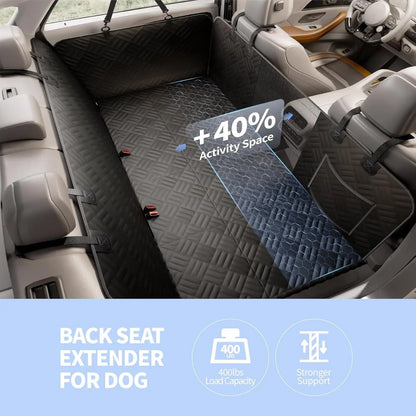 , Hard Bottom Back Seat Extender for Dogs, Holds 400lbs, Scratch-Proof Waterproof