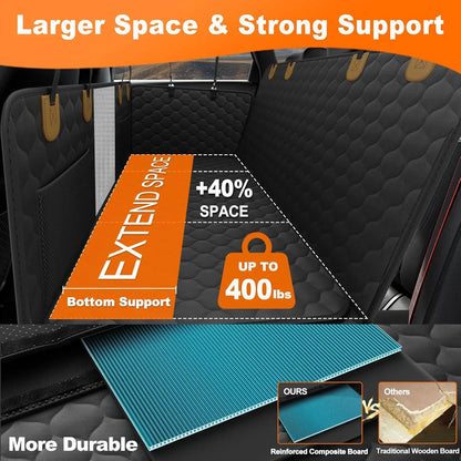 Back Seat Extender Hammock with Hard Bottom Seat Bed Supports 400lb