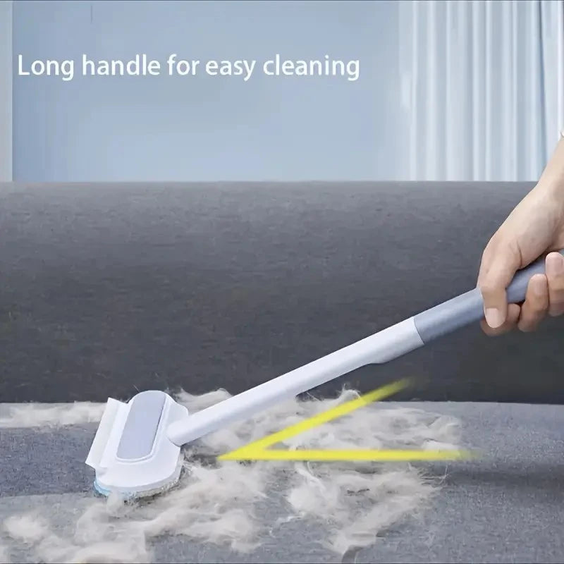 Ergonomic Long-Handle Pet Brush Nylon Bristles, Gentle Massage, Easy Clean, Durable